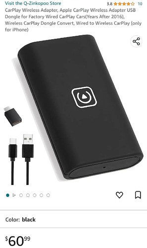 Q-Zinkopoo CarPlay Wireless Adapter, A p ple CarPlay Wireless Adapter USB Dongle - 第 3/4 張圖片