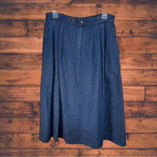 Vintage Denim Blue Elastic Waist Skirt Medium