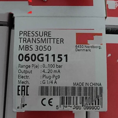 1pc for new MBS3050 060G1151 0-100bar Via DHL or Fedex One Year Warranty #