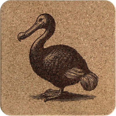 Quadratischer Korkuntersetzer/Topfständer 'Dodo Bird' (TR00027438)