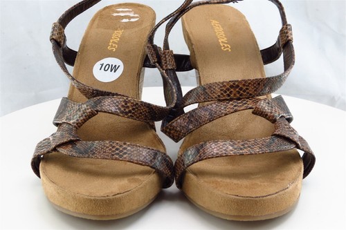 Aerosoles Mujer Talla 10 W Marrón Tirantes Sintéticos Zapatos Verano Peluche - Imagen 2 de 7
