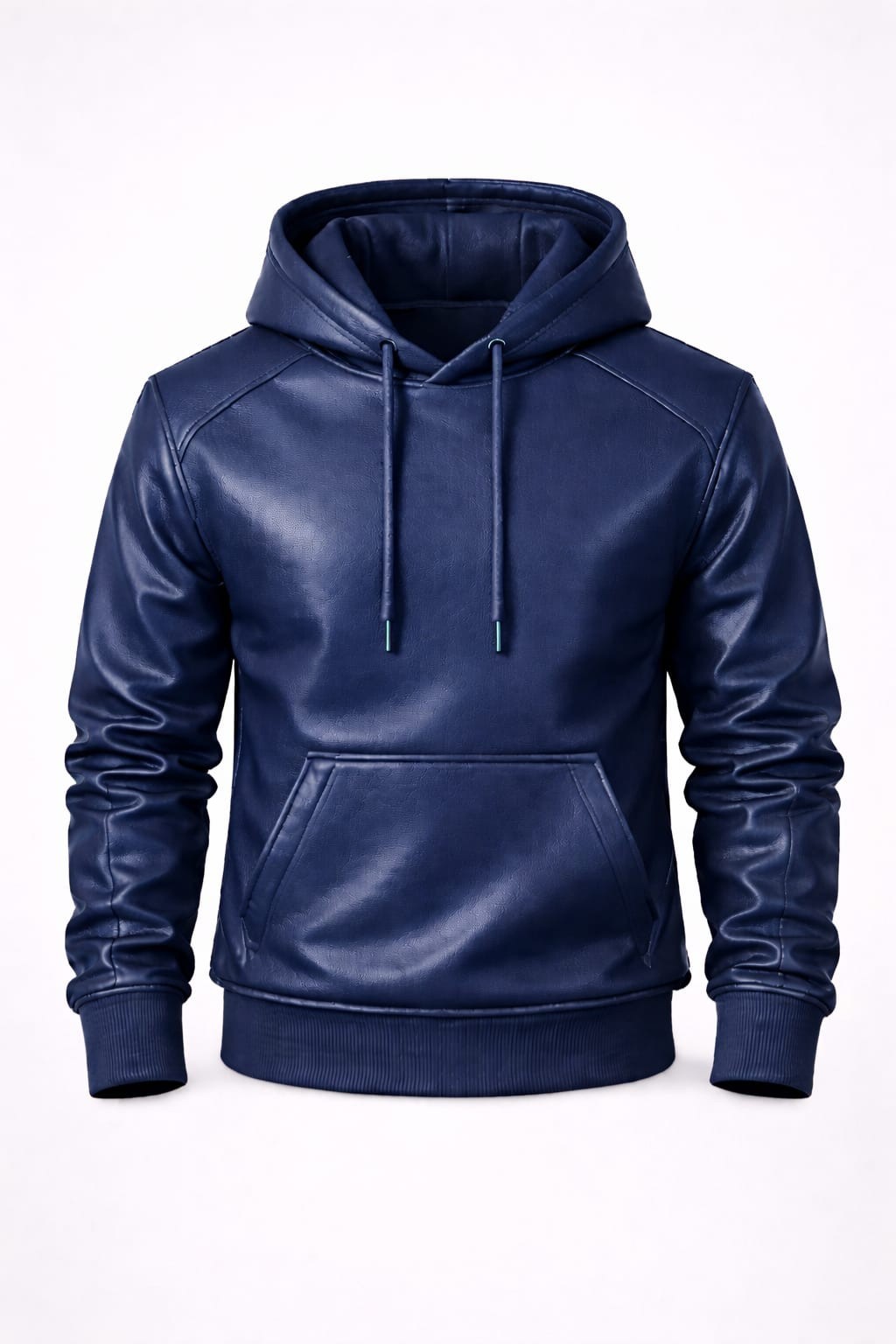Men's Premium Leather Hoodie Handmade Genuine Lambskin Leath