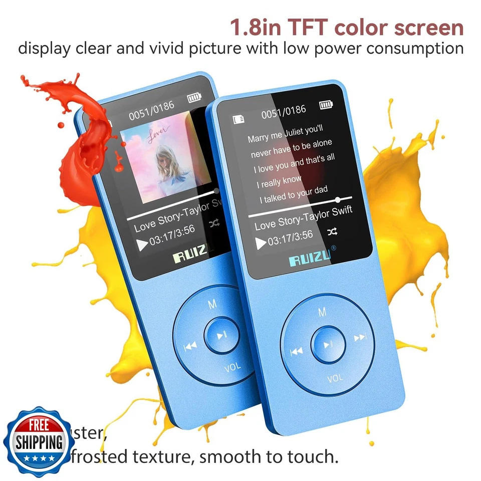 RUIZU 64GB MP3 Player with Bluetooth 5.3, Weight 0.055 lbs, Portable Music Pl - Image 3 of 4