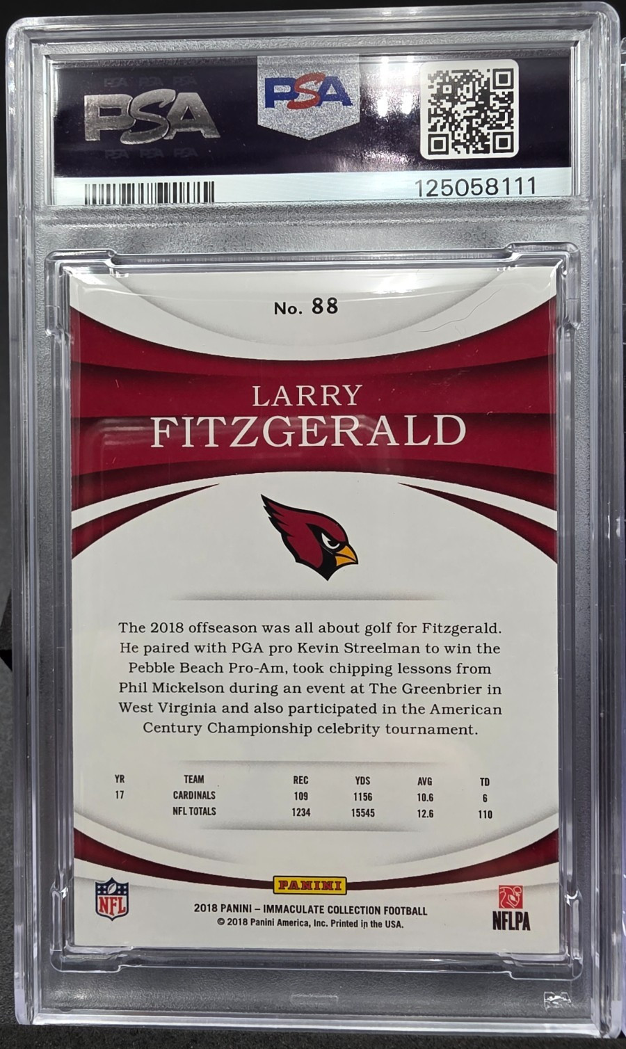 2018 L. Fitzgerald Immaculate Auto PSA 10 & 2019 A. Peterson Encased BGS 9.5 HOF view 6