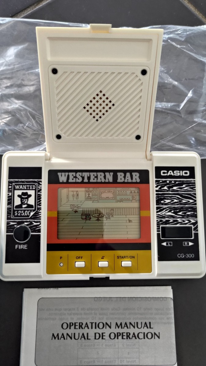 WESTERN BAR CASIO GAME Watch TESTED & WORKING CG-300 Japan