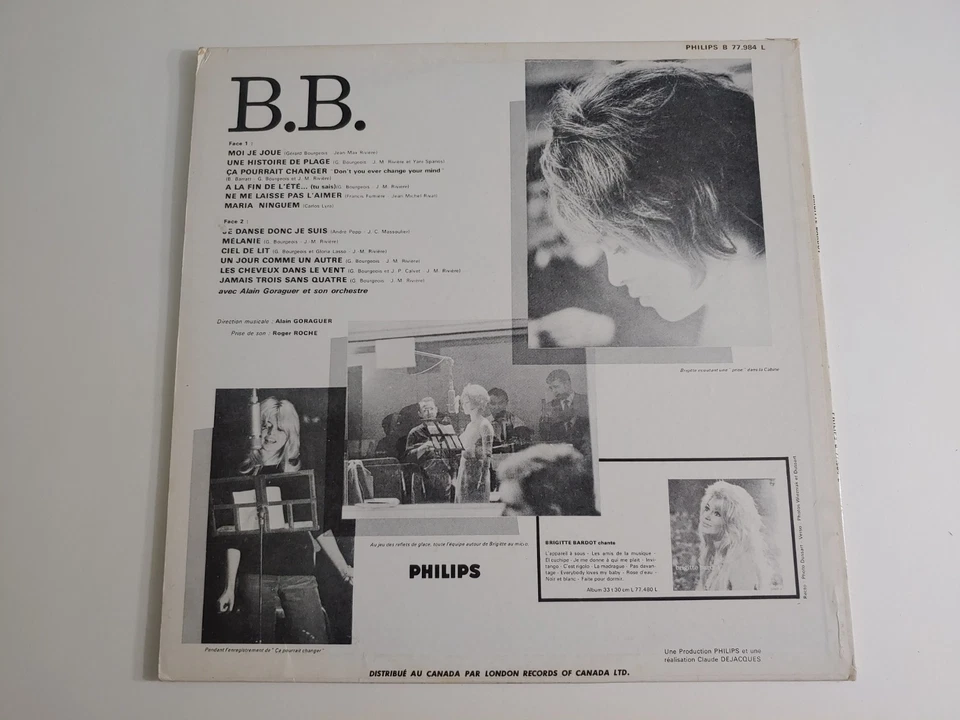 BRIGITTE BARDOT B.B. PHILIPS B 77.984 L CANADA ORIG 1964 MONO  LP Foto 2 de 4