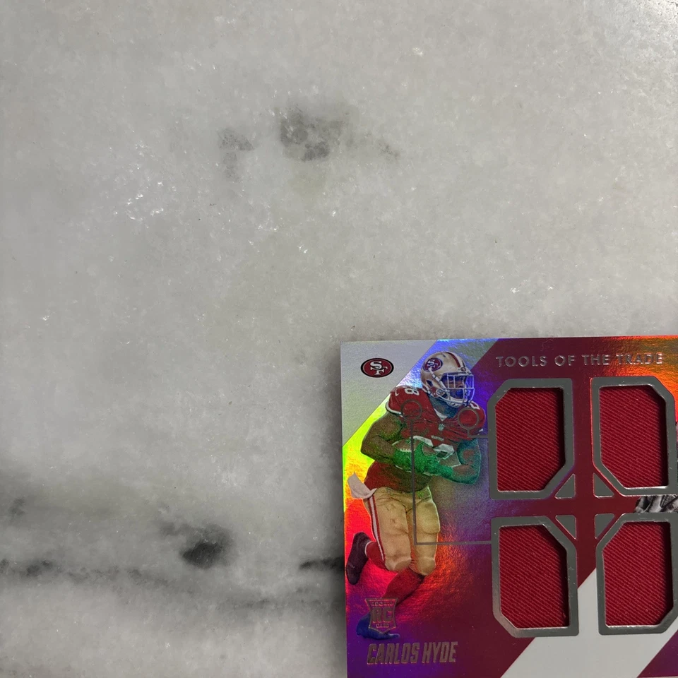 2014 Absolute Tools of the Trade Quad Rookies Spectrum Silver /25 Carlos Hyde RC - Image 4 of 4