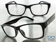 Men's Classy Elegant Modern Retro READING EYE GLASSES READERS Black Frame 3.00