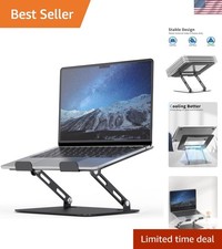 Laptop Stand, Heavy Metal Base, Adjustable, 10-15.6", Black Ergonomic Multi...