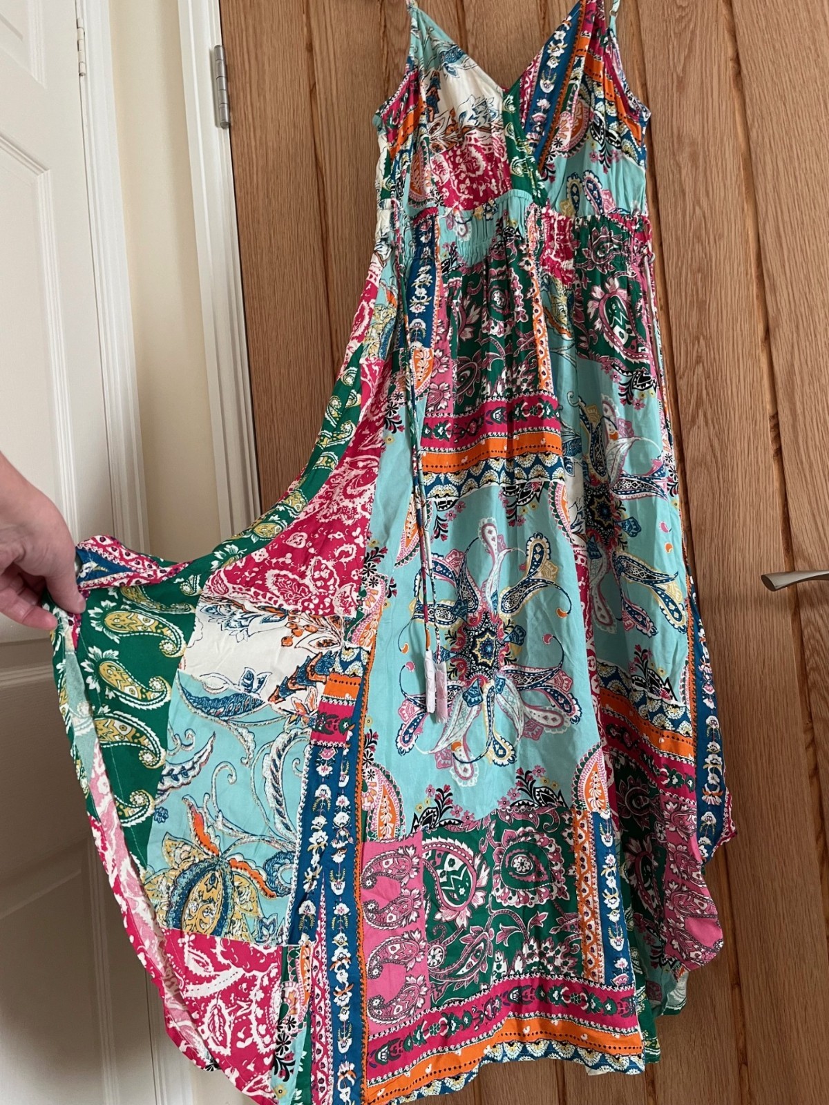 Monsoon Turquoise Multicolour Patchwork Print Mid… - image 3