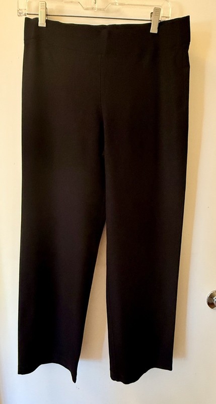 Eileen Fisher Small Black Washable Crepe Slacks RN 78121 UMC