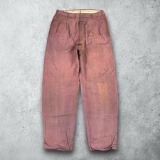 Vintage 40s Gabardine Rayon Distressed Pleated Faded Trouser Textured Pants 28