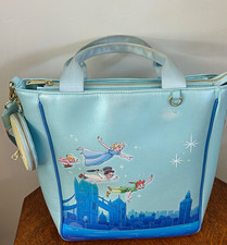Loungefly Disney Peter Pan Blue Shoulder Bag with Tinker Bell Coin Purse