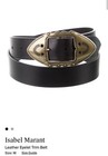 ISABEL MARANT $325 Silver Buckle Southwestern Black Leather Belt M