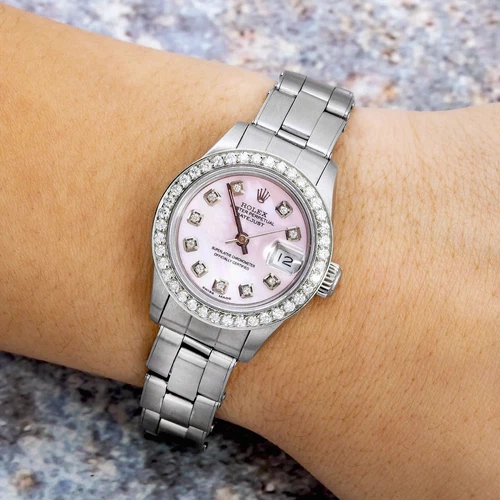 Rolex Datejust 26mm Pink MOP Diamond Dial Oyster Bracelet 6916 - Picture 1 of 6