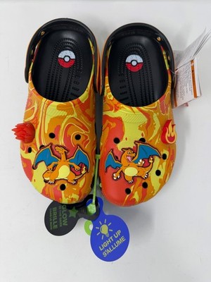 Crocs Pokemon Charizard Classic Clog Size US J6 Glow in the 