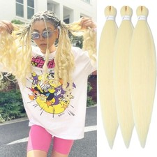 Blonde Braiding Hair Pre Stretched 32inch 3 Packs Braiding hair Extensions Sy...