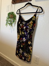Urban Outfitters Womens velvet Floral y2k Sleeveless Mini Dress SEE DESCRIPTION