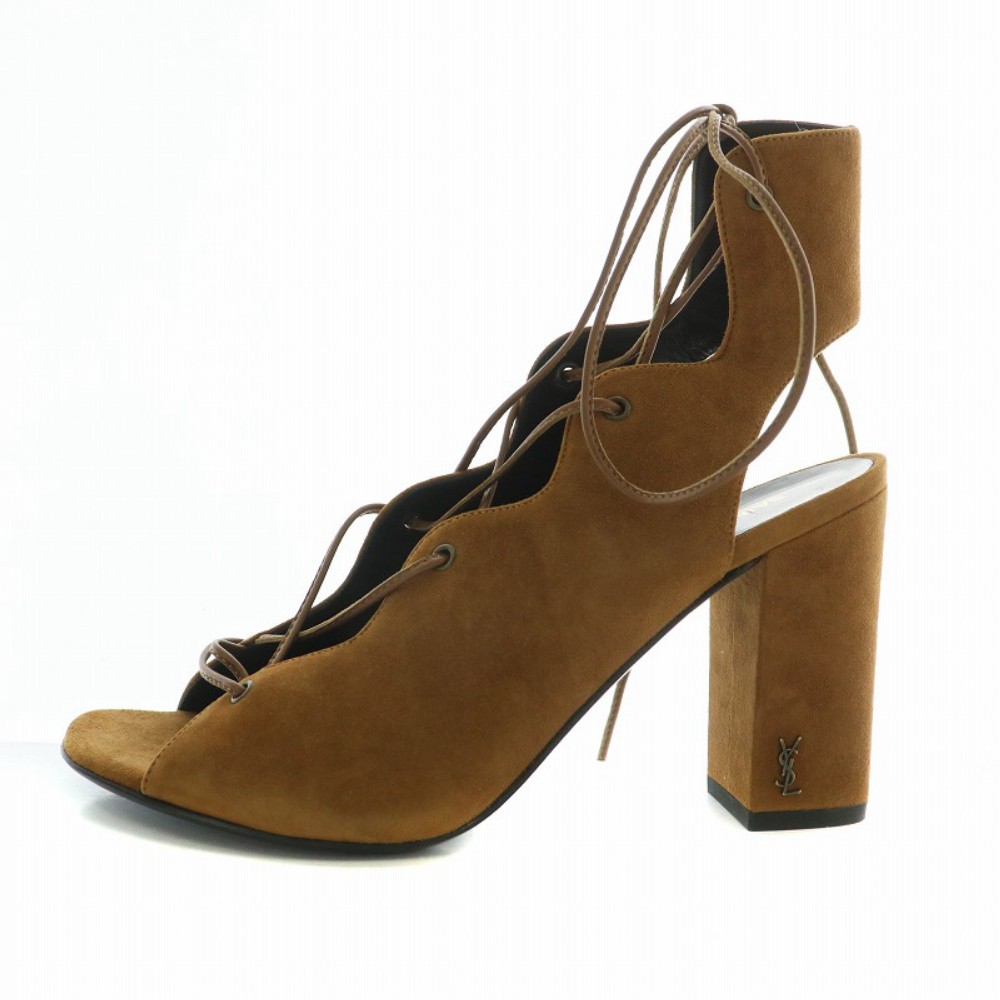 Sandali donna Saint Laurent taglia 38 5 scamosciati colore marrone