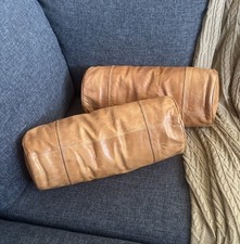 Almohadas de cuero Stetson vintage