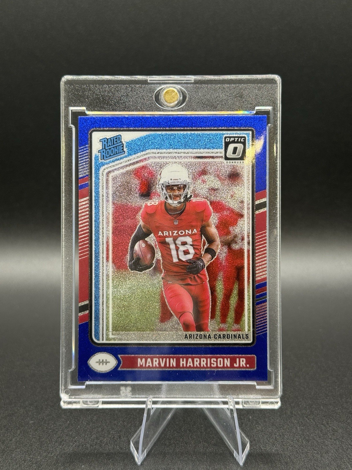 2024 Donruss Optic Marvin Harrison Jr Blue Glitter Case Hit SSP #276 (RC)