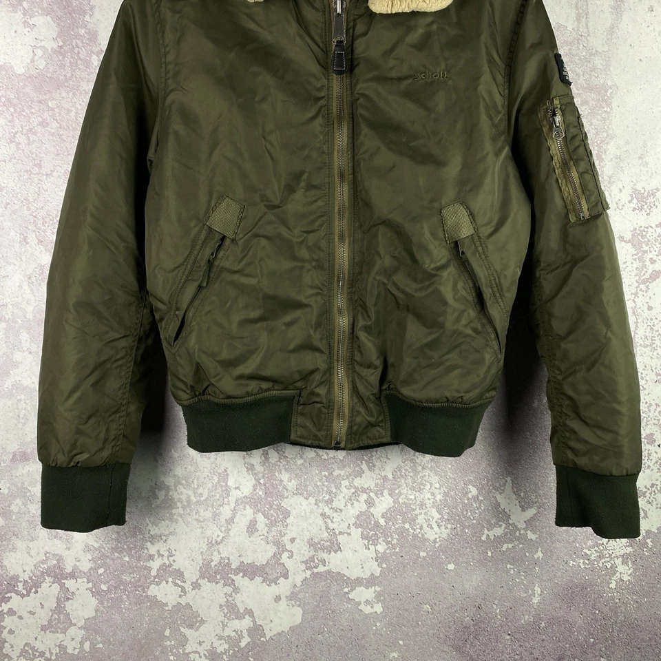 Schott Bros Bomber Jacket Long Sleeve Military Style Army Aviation USA Size L - Image 3 of 4