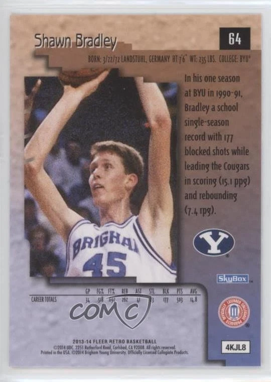 2013-14 Fleer Retro Shawn Bradley #64 - Image 2 of 2