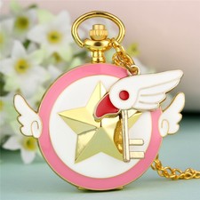 Fashion Lovely Japan Anime Design Women Girl Quartz Pocket Watch Necklace Chain