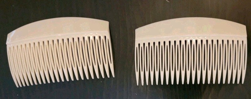 Set Of 2 Cream white Oversized Side Hair Comb Craft Spanish Flamenco Peineta New