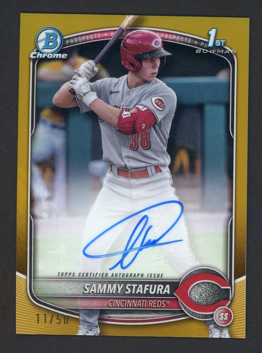 2025 Bowman Chrome 1st Gold Refractor #CPA-SS Sammy Stafura RC Rookie AUTO /50