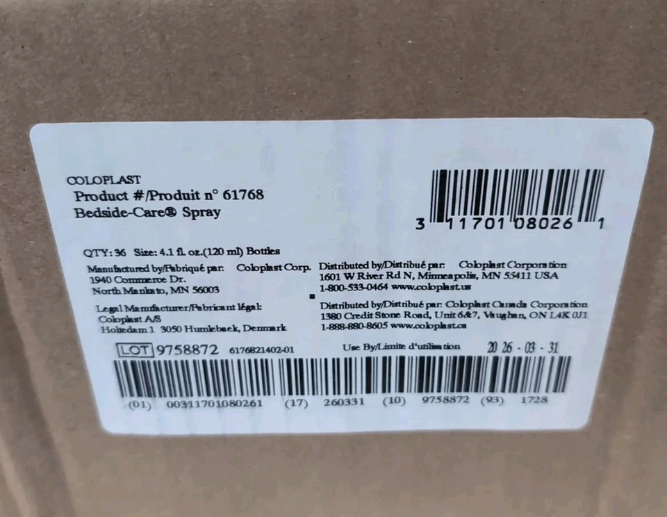 36X Coloplast Cuidado de Cabecera Spray Limpiador Perineal de la Piel Baño Champú 4.1oz Foto 4 de 4