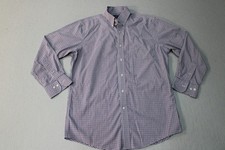 Lauren Ralph Lauren Shirt Mens 16 32/33 Purple Check Slim Fit Stretch Non Iron