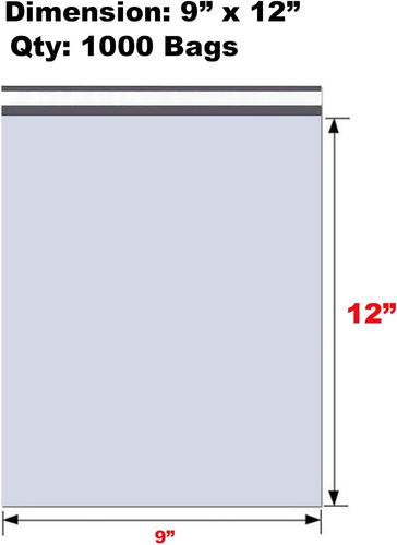 Sobres de polietileno blanco de 9X12 pulgadas, paquete de 1000 tamaño mediano #3 color blanco envío de polietileno S - Imagen 2 de 8