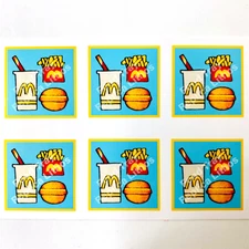 Playskool McDonald's #430 6 Food Tray Decals / Lithos / Stickers - Free Shipping