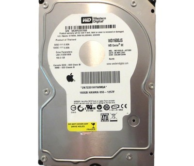 WD WD1600JS-40TGB0 DSCANT2AHN (WCAP) Thailand 160gb Sata 3.5'' HDD 28MAY2007