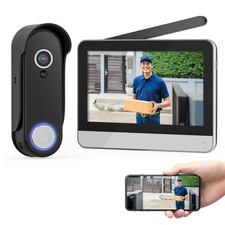 Wireless Smart Video Doorbell System,7" Touchscreen Display,1080P Video Doorb...