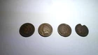 Lot of 4 Damaged * Indian Head Pennies *