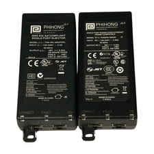 Lot of 2 Phihong Power over Internet Single Port Injector 56V POE20U-560 G 