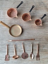 Vintage Miniatures- Copper -Dollhouse - Pots  Utensils - Lot of 10