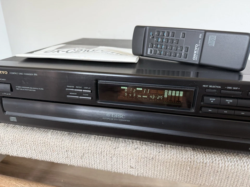 🍊Vintage 1994 Onkyo 5-Disc CD Compact Changer Player DX-C110 PLAYS *SEE VIDEO* - Image 3 of 4