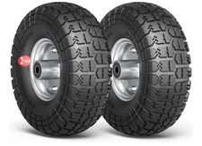 4.10/3.50-4 Tire Wheels Flat Free,10"Heavy Duty Solid Replacement Tires , 5/8 in