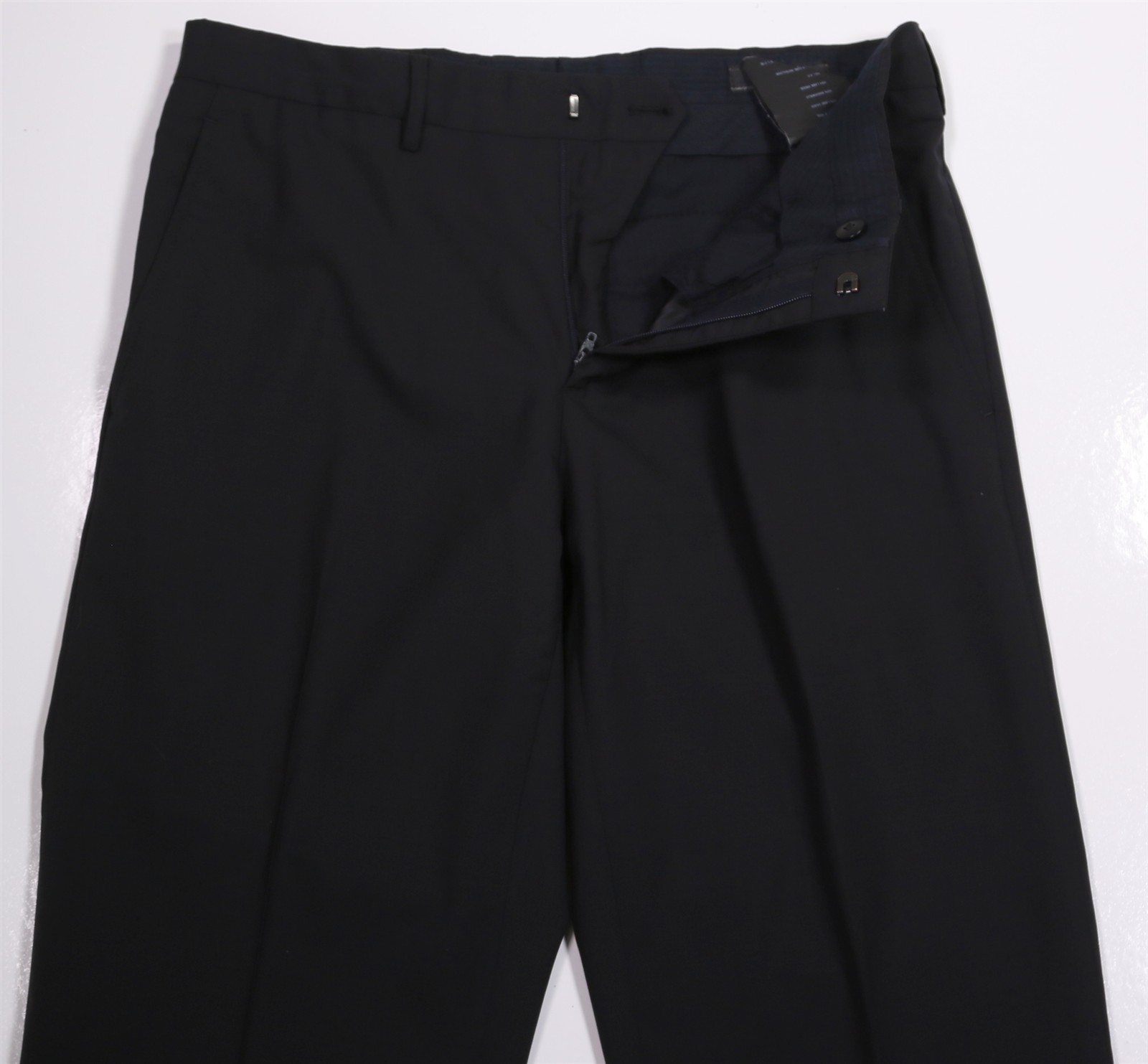 Prada Mens Solid Black Flat Front Wool Dress Pant… - image 5