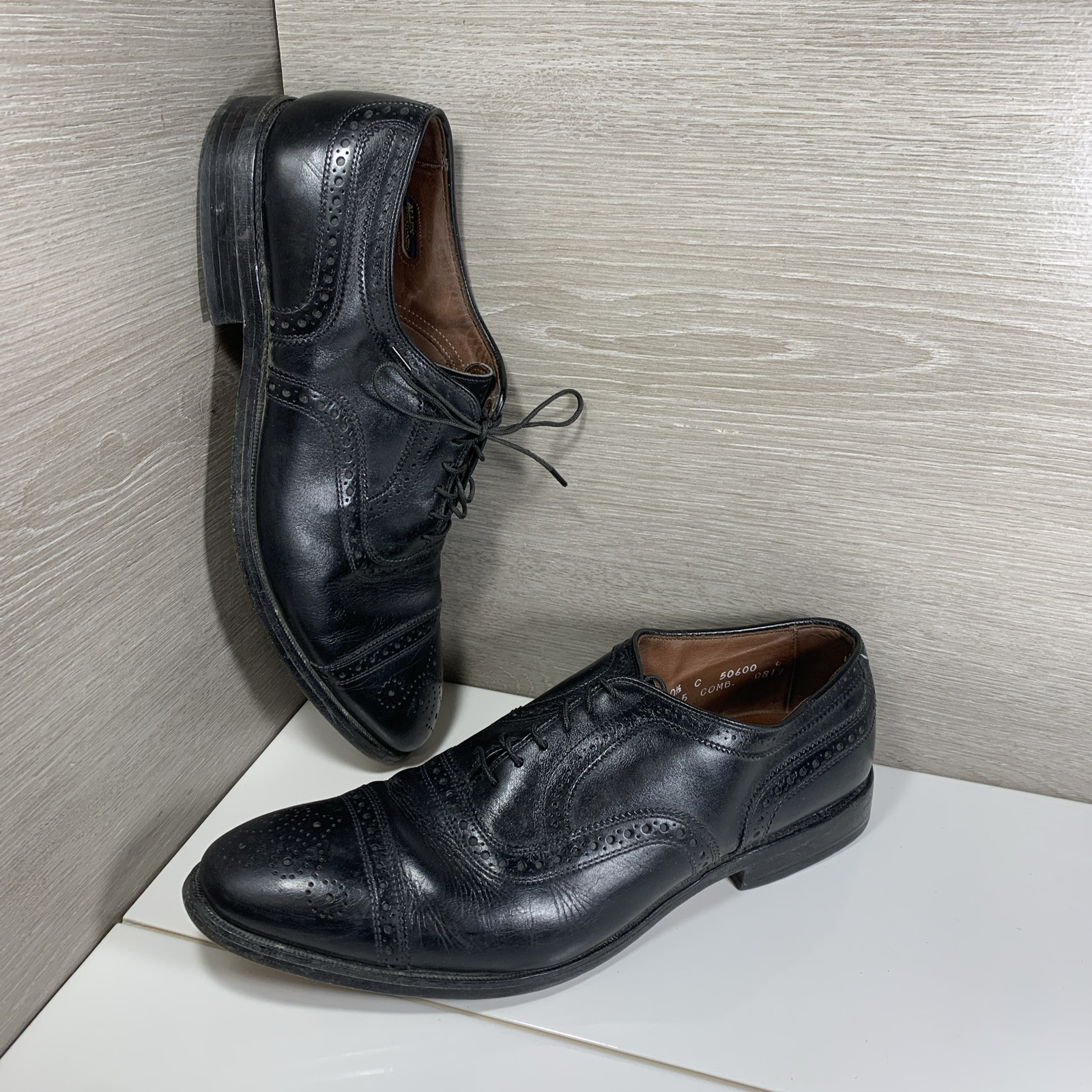 Allen Edmonds Strand Dress Shoes Mens 10.5 B Black Leather Cap‎ Toe Lace Up Allen Edmonds size 11 B Strand Men main image 2