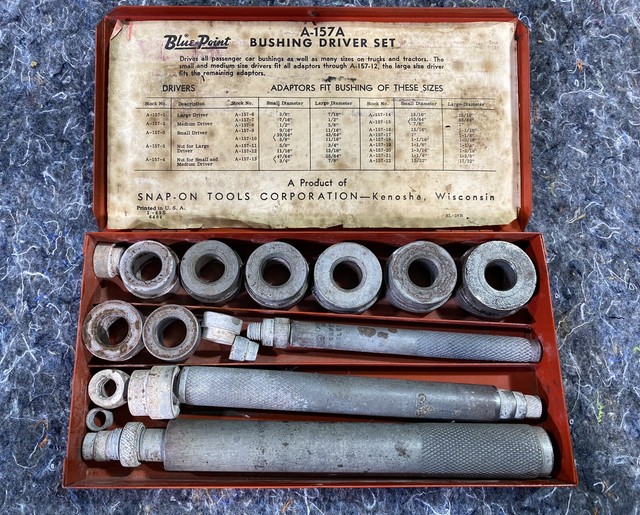 Vintage Snapon Bushing Driver Set A157a With Case Old Logo Sizes 10