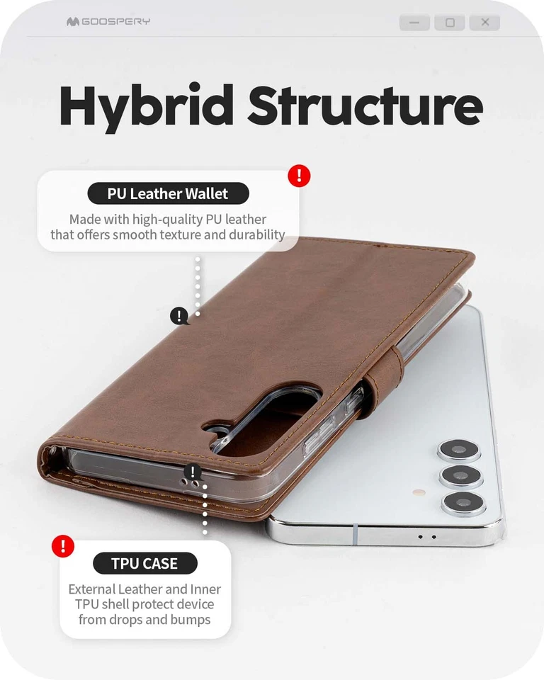 For Samsung Galaxy S25 S24 S23 S22 S21 S20 Plus Ultra FE Card Flip Wallet Cover - image 3 of 4