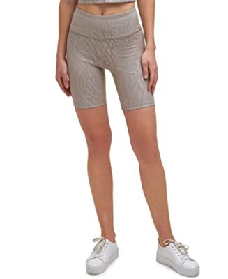 Calvin Klein Performance Women's Nylon Printed Bike Shorts Animal Gray, Size L
