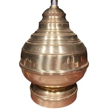 Vintage Heavy Brass Table Lamp Hollywood Regency Modern Art Deco Style 3 Way