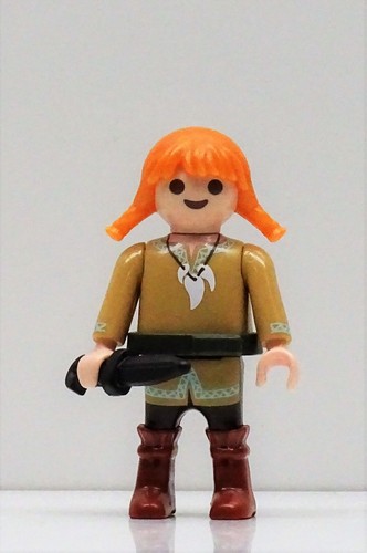 CHICA TRAVIESA CON TRENZAS PLAYMOBIL a niño caballero vikingo galo occidental RARO - Imagen 1 de 6