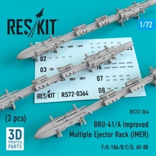 BRU-41/A Improved Multiple Ejector Rack (IMER) (3 pcs)  1/72 ResKit RS72-0364