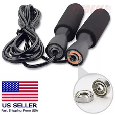 Skipping Rope with Ball Bearings Standard Speed Jump Rope PVC Cable Black